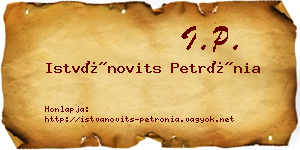Istvánovits Petrónia névjegykártya